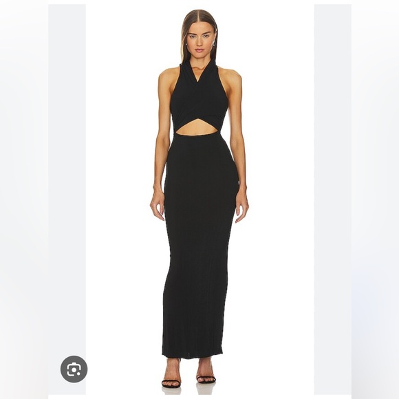 h:ours Black Hooded Maxi Dress - Picture 1 of 2